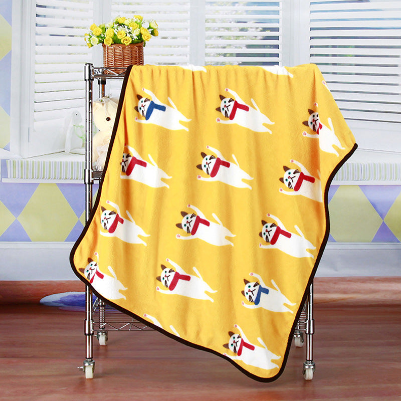 Pet Yellow Antifreeze Autumn and Winter Quilt Fleece Warm Blanket - Cozy Comfort for Your Furry Friend in Chilly Seasons! Dog and Cat Plush Warm Soft Comfortable Cold Weather Protection Bed Throw Blanket
