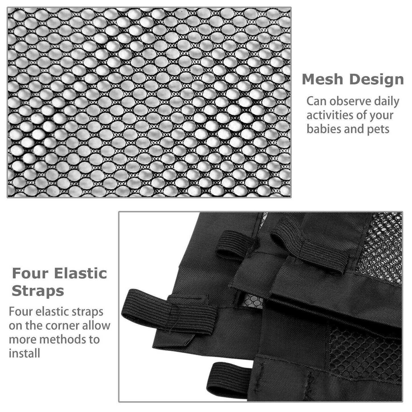 Pets Dog Cat Baby Safety Gate Mesh Fence Magic Portable Guard Net Stairs Doors - PetsWage