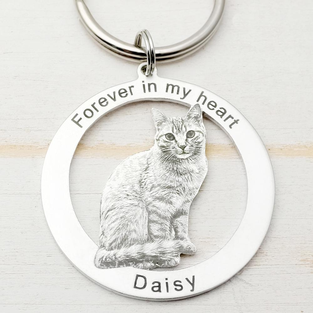 Custom Keychain Picture Keyring Dog Photo  Pet Memo