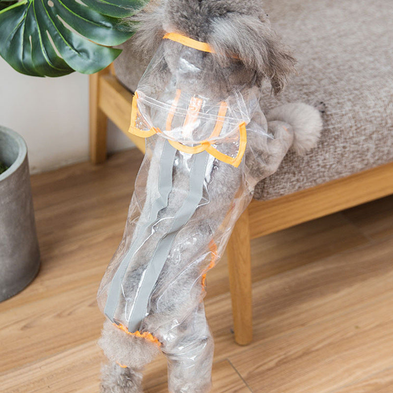 Dog raincoat Rain-resistant pet clothing Reflective dog raincoat Dog raincoat with leash hole Dog raincoat with sleeves