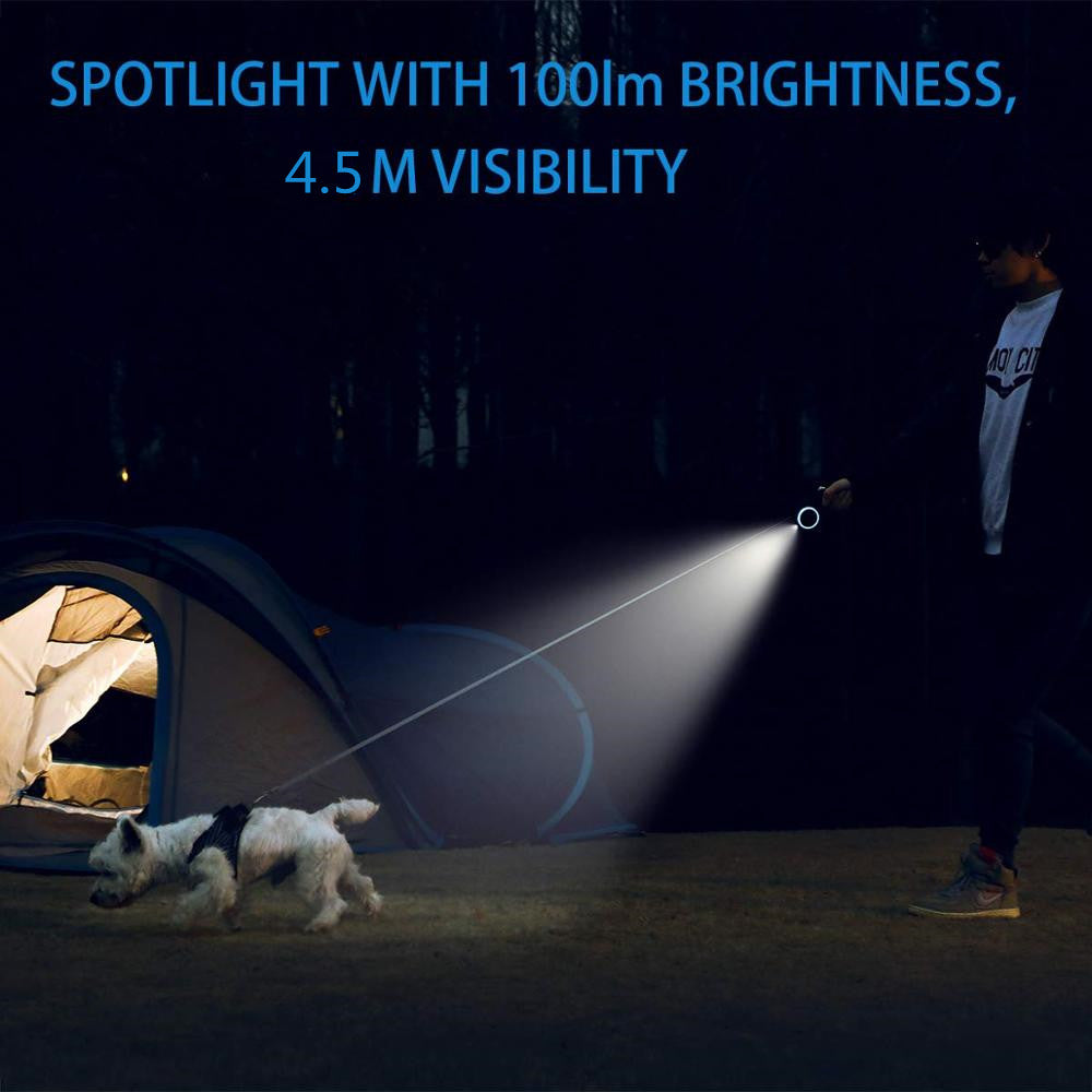 Dog LED Lighted Retractable Leash features a bright LED HEADLIGHT  leash with 800mAh - PetsWage