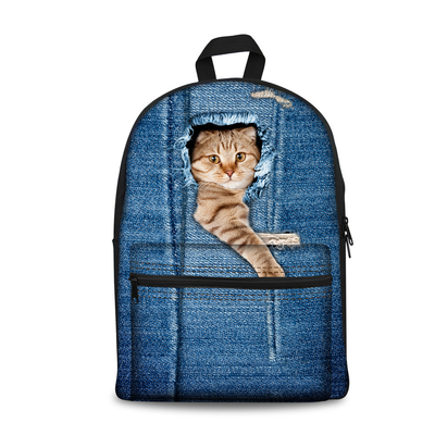 Sac à dos étudiant personnalisé avec photo d'animal de compagnie