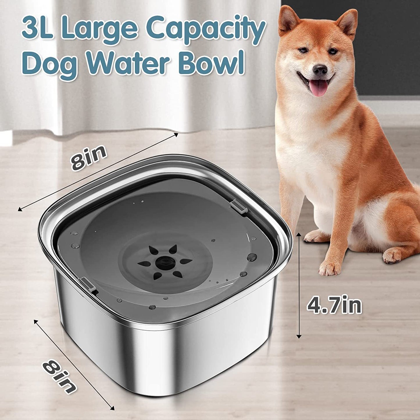 Pet Stainless Steel Water Bowl Large Capacity Floating - PetsWage