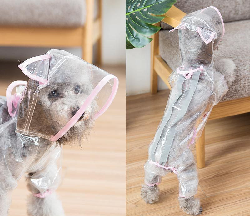 Dog raincoat Rain-resistant pet clothing Reflective dog raincoat Dog raincoat with leash hole Dog raincoat with sleeves