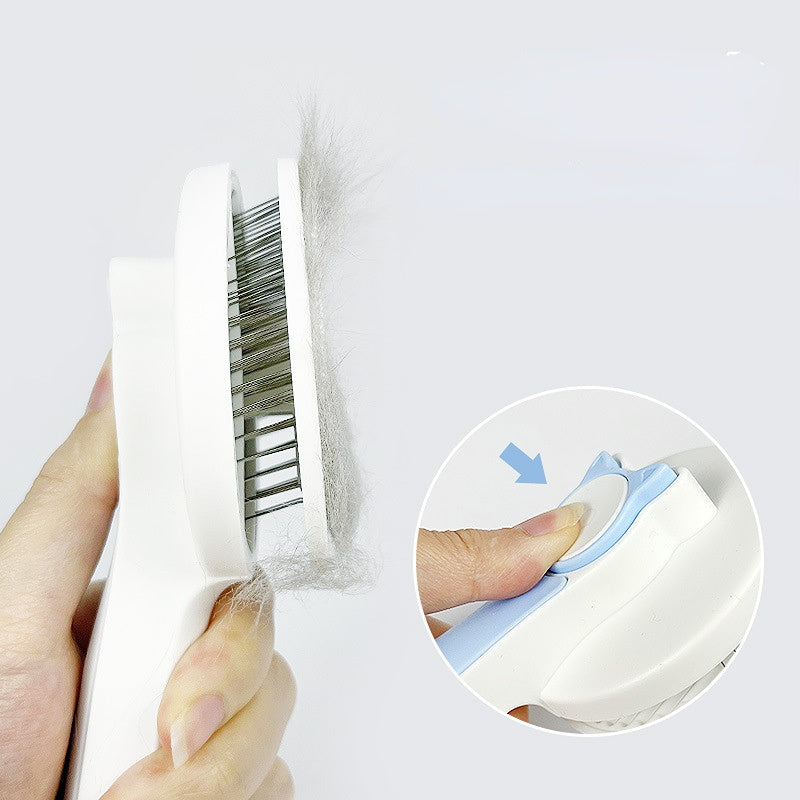 Cat Grooming Brush, Self Cleaning Slicker Brushes For Dogs Pet Hair Removal Comb Stainless Steel Needle Cat Brush Self Cleaning For Cats Dogs Hair Remover Scraper Pet Grooming Tool - PetsWage