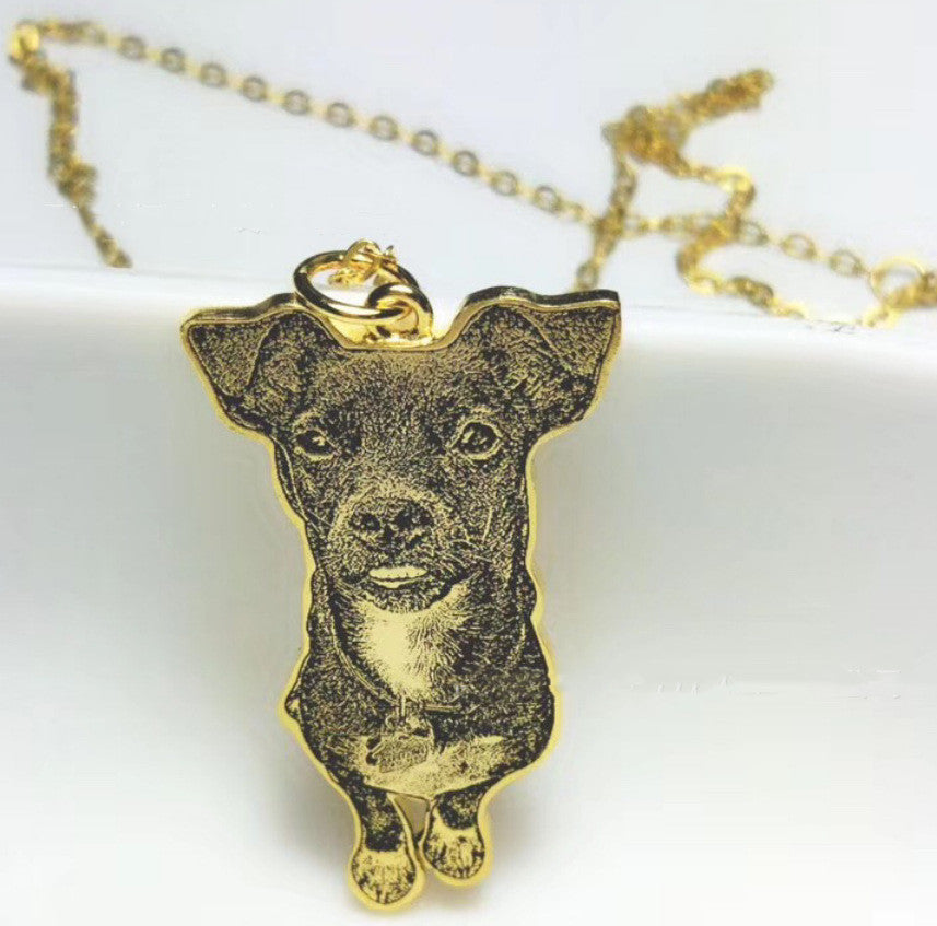 Customized Pet Photo Necklace Pure Silver or Titanium Steel - A Timeless Tribute to Your Beloved Companion! Durable Quality Wearable Tribute Cat & Dog Personalized Pendant Necklace Jewelry