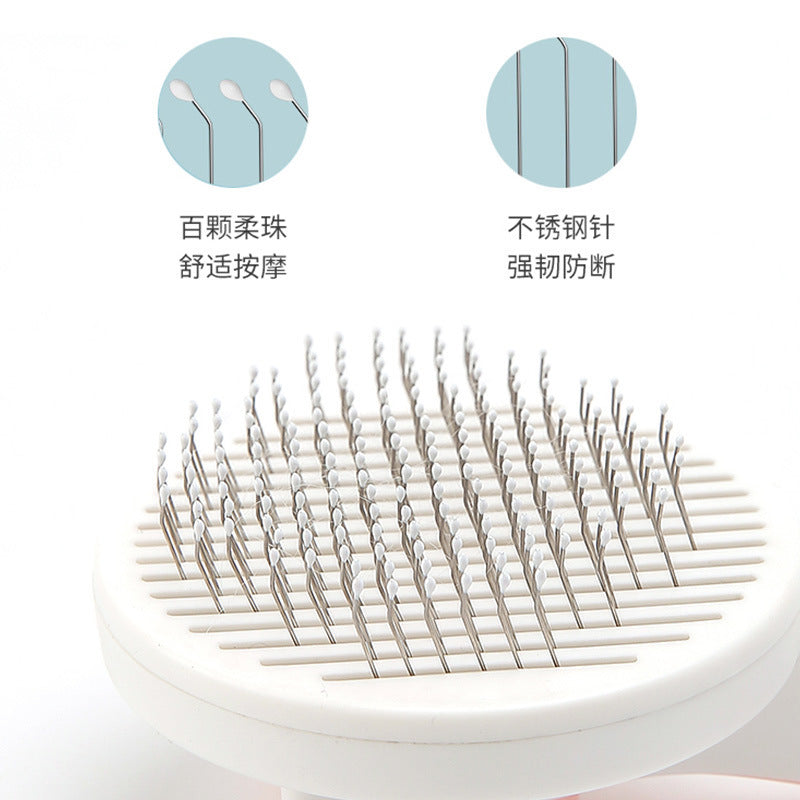 Cat Grooming Brush, Self Cleaning Slicker Brushes For Dogs Pet Hair Removal Comb Stainless Steel Needle Cat Brush Self Cleaning For Cats Dogs Hair Remover Scraper Pet Grooming Tool - PetsWage