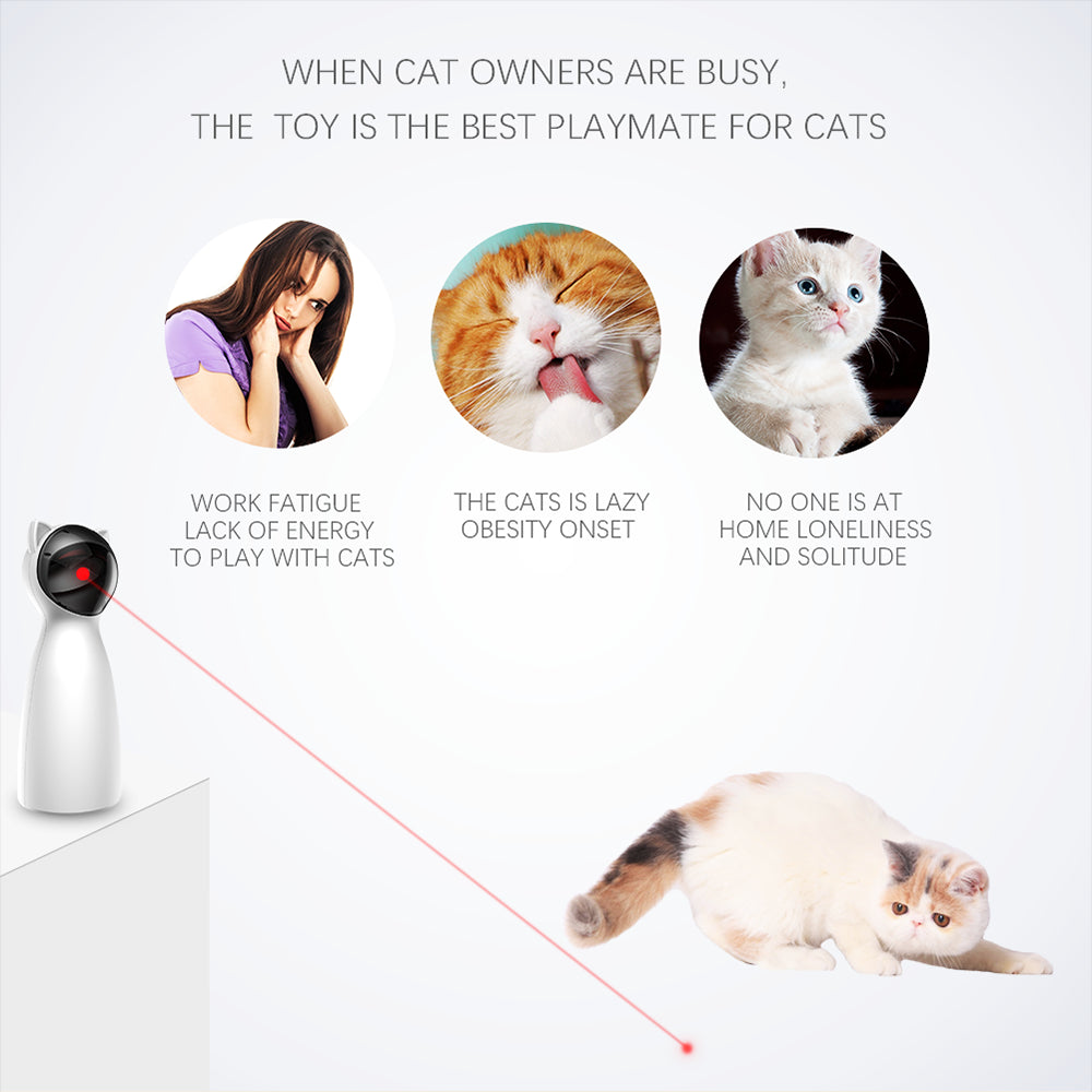 Creative Cat Pet LED Laser Funny Toy Smart Automatic Cat Exercise Training Entertaining Toy - PetsWage