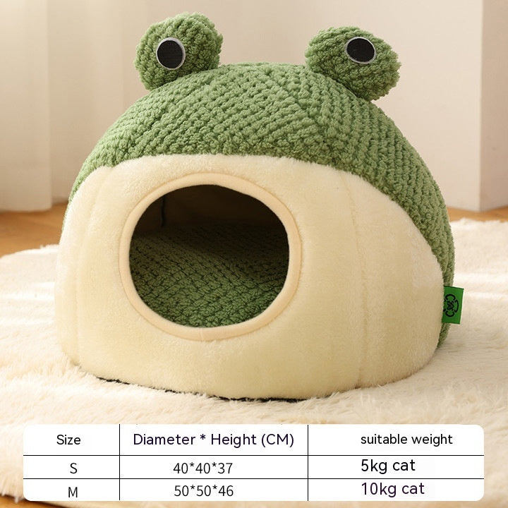 Plush Pet Bed Little Frog Warm - PetsWage