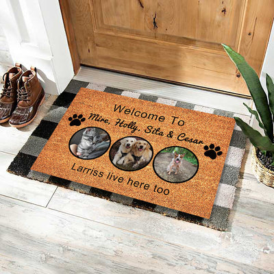 Paillasson personnalisé cadeaux texte nom animal de compagnie chien chat Photo intérieur extérieur tapis tapis de porte