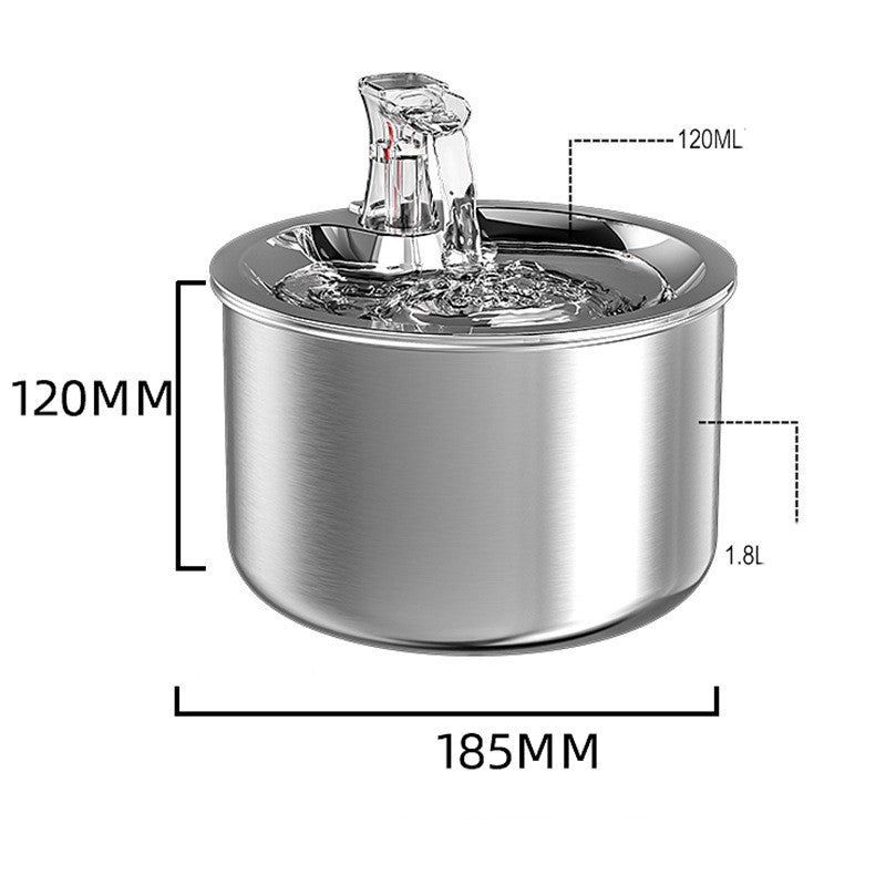 PetsWage™ All Stainless Steel Automatic Over-circulating Water Dispenser