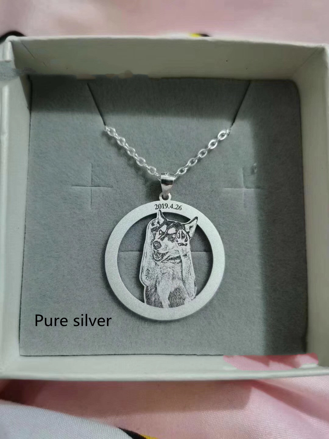 Customized Pet Photo Necklace Pure Silver or Titanium Steel - A Timeless Tribute to Your Beloved Companion! Durable Quality Wearable Tribute Cat & Dog Personalized Pendant Necklace Jewelry