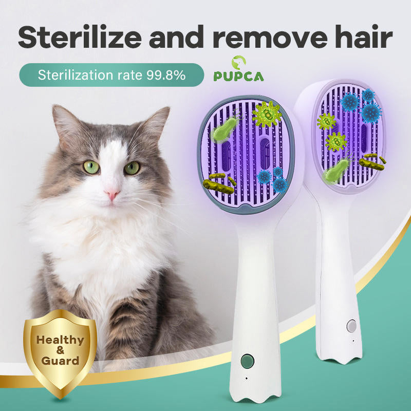 Pet Hair Remover Brush UVC Sterilization Shedding And Grooming Slicker Needle Comb - PetsWage