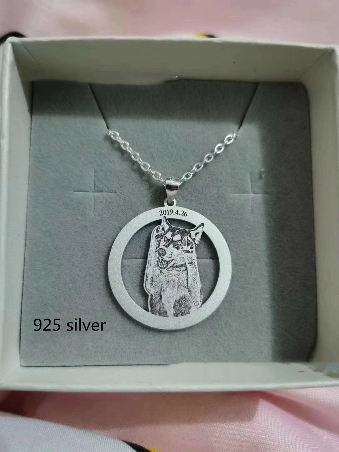 Customized Pet Photo Necklace Pure Silver or Titanium Steel - A Timeless Tribute to Your Beloved Companion! Durable Quality Wearable Tribute Cat & Dog Personalized Pendant Necklace Jewelry