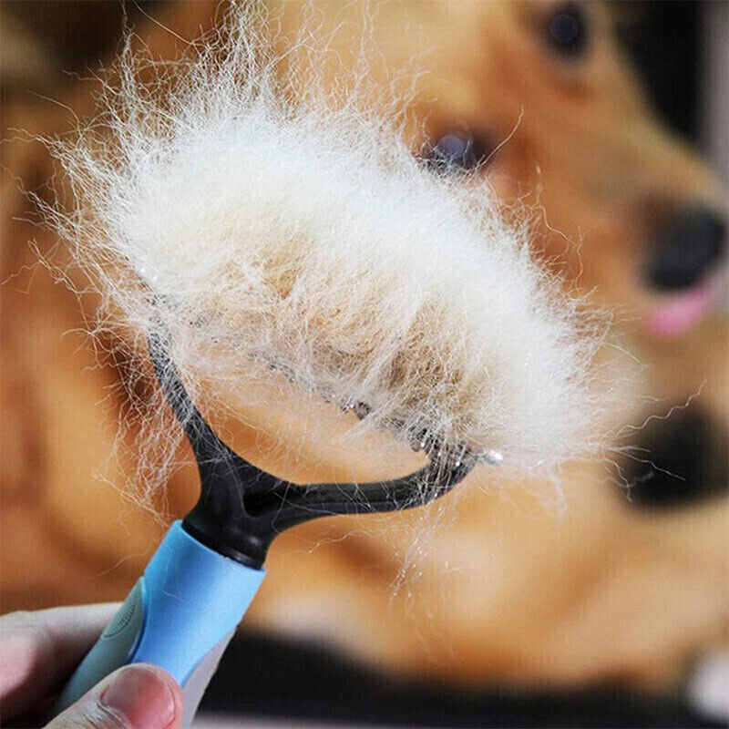 Pet Grooming Brush For Dog & Cat Deshedding Tool Rake Comb Fur Remover Reduce 2-Side - PetsWage