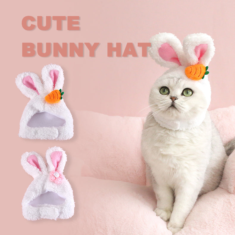 Plush Cartoon Cat Dog Rabbit Ears Cute Easter Decoration Hat Head Cover Pets Products - PetsWage