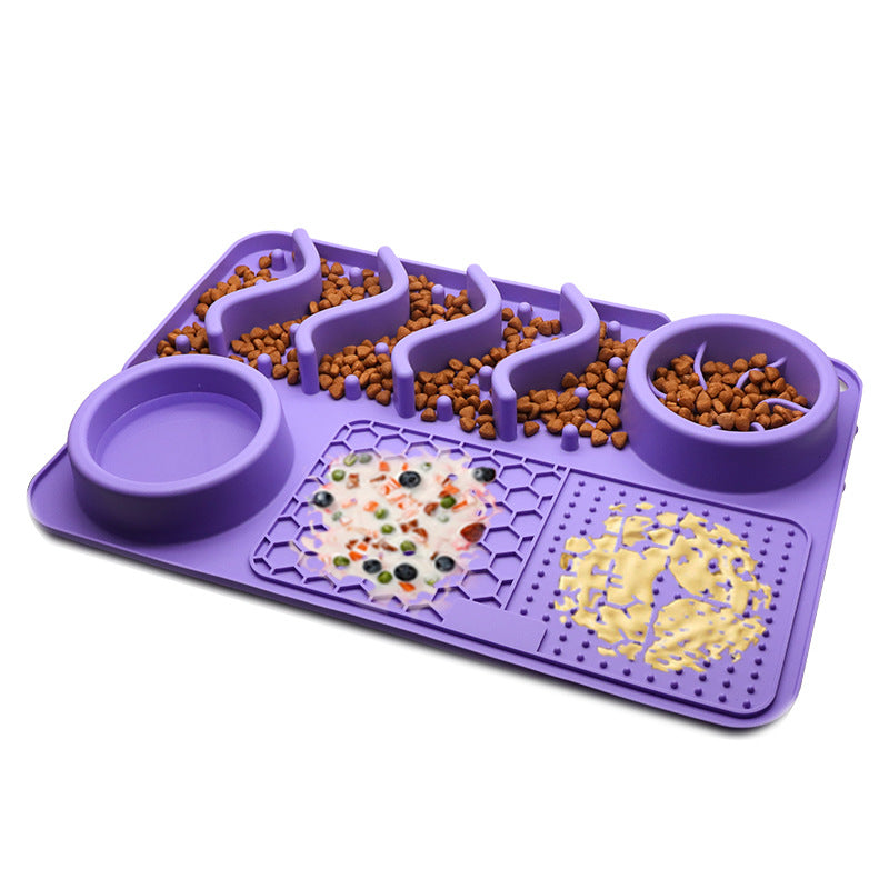 Pet Silicone Licking  Eat Pad Dog Smelling Mat Multifunctional Food Bowl Different Textures whose Design Effectively reduces the speed of a Pet’s Eating - PetsWage