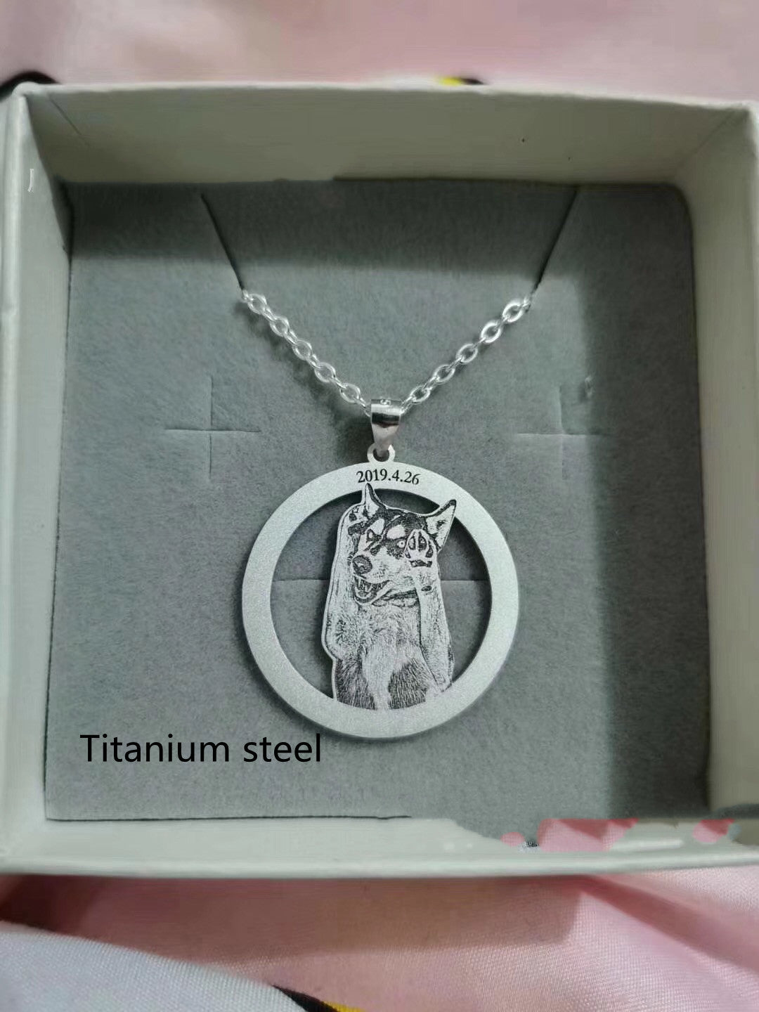 Customized Pet Photo Necklace Pure Silver or Titanium Steel - A Timeless Tribute to Your Beloved Companion! Durable Quality Wearable Tribute Cat & Dog Personalized Pendant Necklace Jewelry