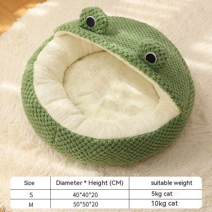 Plush Pet Bed Little Frog Warm - PetsWage